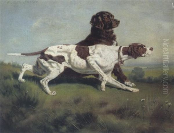 Jagdhunde Oil Painting by Caspar Von Reth