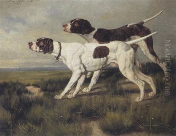 Jagdhunde Oil Painting by Caspar Von Reth