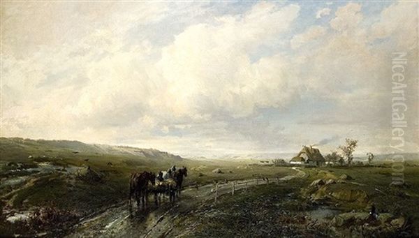 Auf Der Landstrase Oil Painting by Karl Lorenz Rettich