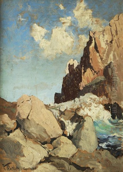 Capri Oil Painting by Karl Lorenz Rettich