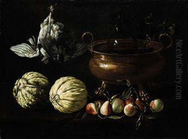 Natura Morta Di Frutta Con Rinfrescatoio Oil Painting by Pietro Paolo Bonzi