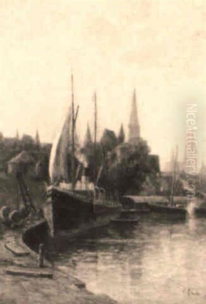 Ansicht Von Lubeck Oil Painting by Elizabeth Reuter