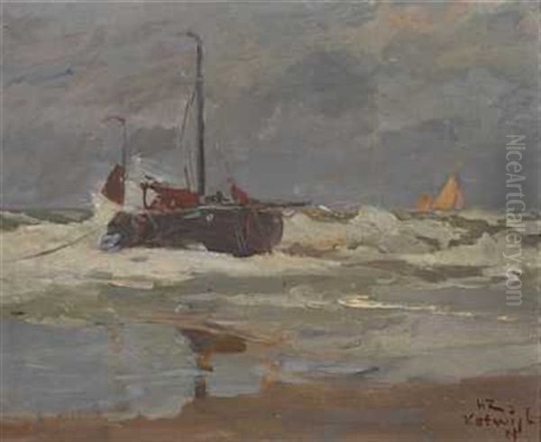 Havneparti Kartwijk Oil Painting by Henry Reuterdahl