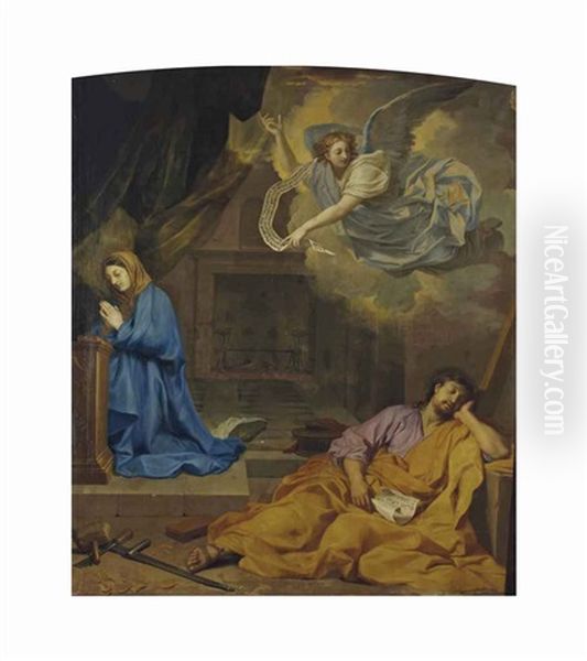 Le Songe De Saint Joseph Oil Painting by Gabriel Revel