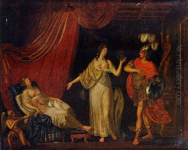 Allegoria Della Guerra, Della Pace E Della Monarchia Asburgica (?) Oil Painting by Vincenco Antonio Revelli