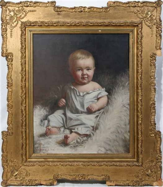 Portrait Of A Young Child Oil Painting by Aurelius Revenaugh