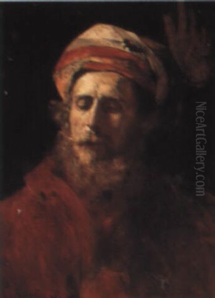 Turkish Nobleman Oil Painting by Imre Revesz