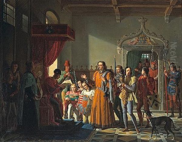 The Coronation Of The Duke Of Burgundy Oil Painting by Pierre Henri Revoil