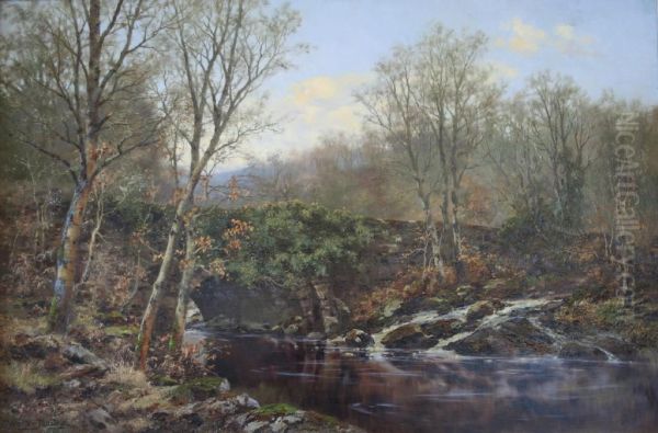 The Old Stone Bridge Oil Painting by Walter Boodle