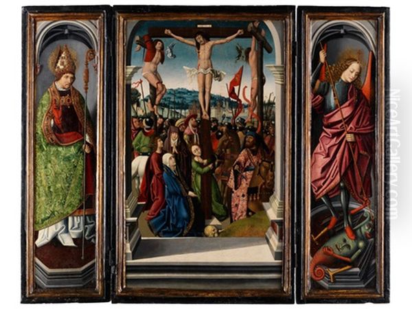 Museales Triptychon Oil Painting by Juan (Reixach) Rexach