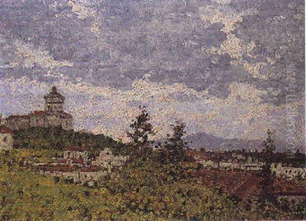 Paesaggio Di Torino Ai Cappuccini Oil Painting by Enrico Reycend