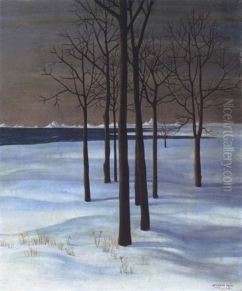 Winterlandschaft Oil Painting by Herbert Reyl-Hanisch