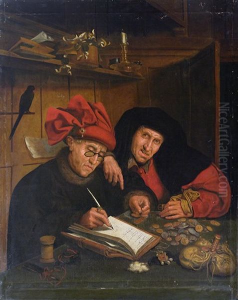 Die Geldwechsler Oil Painting by Marinus van Reymerswaele