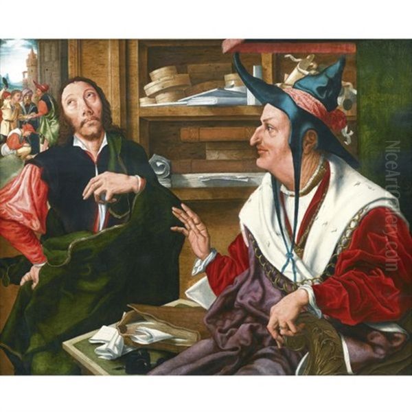 A Tax Collector, The Calling Of Saint Matthew (?) Oil Painting by Marinus van Reymerswaele