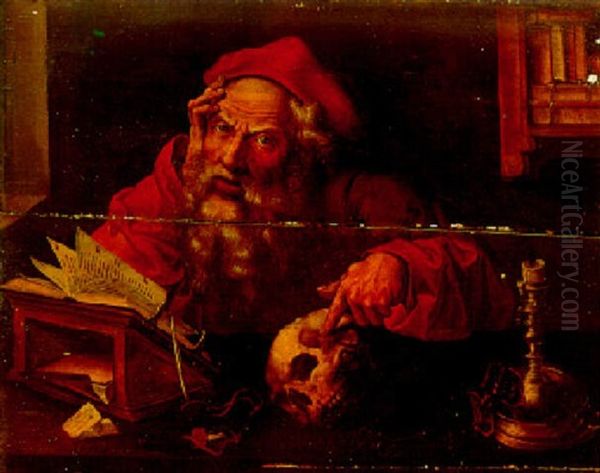 Saint Jerome En Meditation Oil Painting by Marinus van Reymerswaele