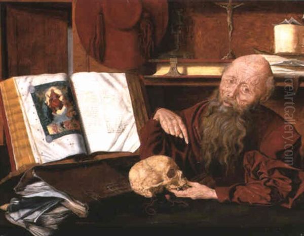 St. Jerome In His Study Oil Painting by Marinus van Reymerswaele