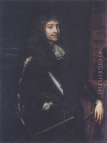 Portrait D'homme Arme Oil Painting by Jan de Reyn