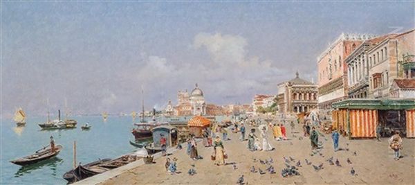 View Of Venice Oil Painting by Antonio Maria de Reyna Manescau