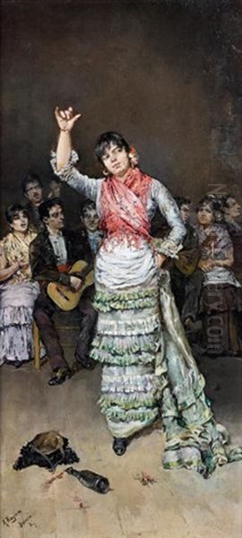 Danseuse De Flamenco Oil Painting by Antonio Maria de Reyna Manescau