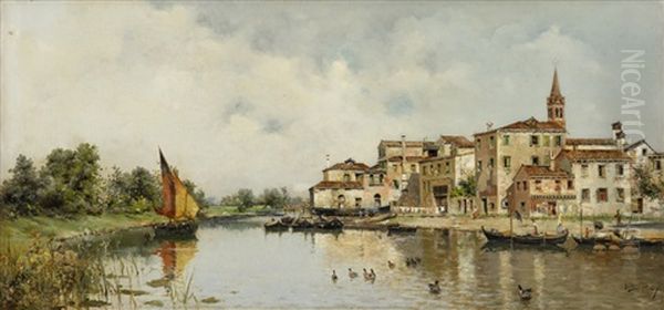 Venice Oil Painting by Antonio Maria de Reyna Manescau