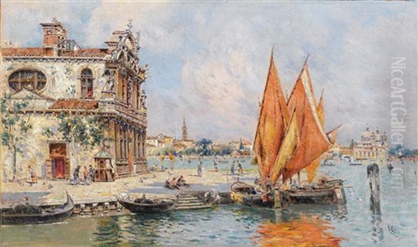 La Giudecca, Venedig Oil Painting by Antonio Maria de Reyna Manescau