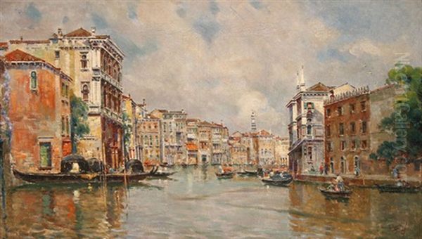 Grand Canal, Venice Oil Painting by Antonio Maria de Reyna Manescau