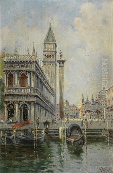 Piazza San Marco, Venice Oil Painting by Antonio Maria de Reyna Manescau