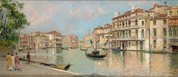 Canal De Venecia Oil Painting by Antonio Maria de Reyna Manescau