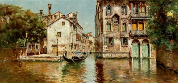 Canal De Venecia Oil Painting by Antonio Maria de Reyna Manescau