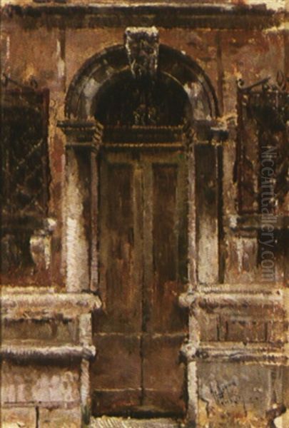 Puerta De Casa Veneciana Oil Painting by Antonio Maria de Reyna Manescau