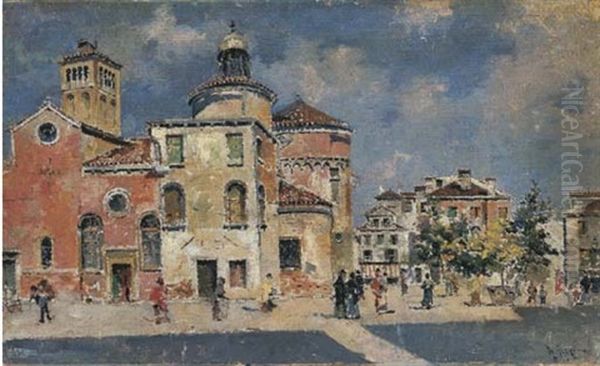 Scorcio Veneziano Oil Painting by Antonio Maria de Reyna Manescau