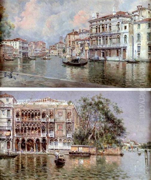 Vue De Venise Oil Painting by Antonio Maria de Reyna Manescau