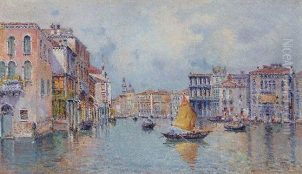 The Grand Canal, Venice Oil Painting by Antonio Maria de Reyna Manescau