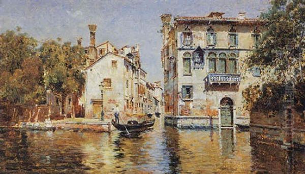 On The Gondola Oil Painting by Antonio Maria de Reyna Manescau