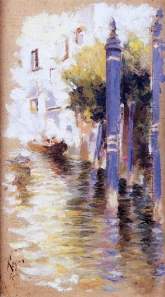 Canal De Venecia Oil Painting by Antonio Maria de Reyna Manescau