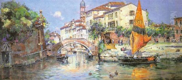 Venecia Oil Painting by Antonio Maria de Reyna Manescau