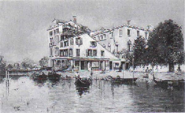 Scorcio Di Venezia Oil Painting by Antonio Maria de Reyna Manescau