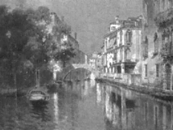 Canal De Venecia Oil Painting by Antonio Maria de Reyna Manescau