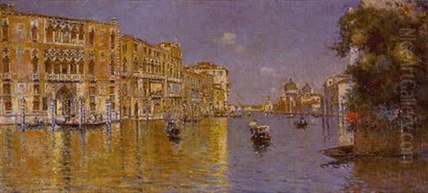 Canal De Venecia Oil Painting by Antonio Maria de Reyna Manescau