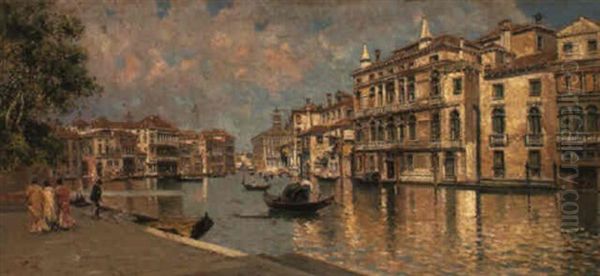 The Venetian Lagoon Oil Painting by Antonio Maria de Reyna Manescau