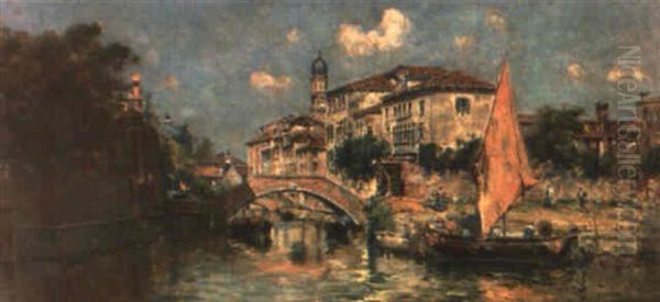 Vista De Venecia Oil Painting by Antonio Maria de Reyna Manescau