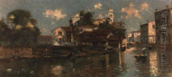 Vista De Venecia Oil Painting by Antonio Maria de Reyna Manescau