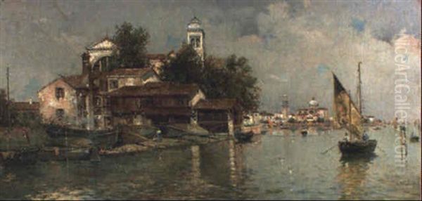 Rincon De Venecia Oil Painting by Antonio Maria de Reyna Manescau