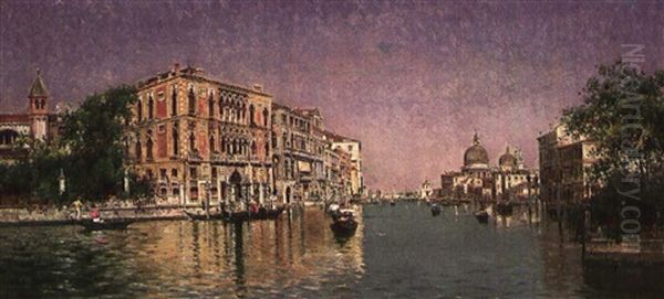 The Grand Canal, Venice Oil Painting by Antonio Maria de Reyna Manescau