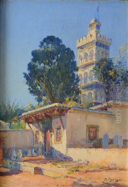 Minaret Au Soleil Oil Painting by Marius Reynaud