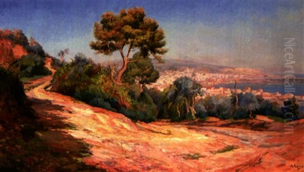 La Baie D'alger Vue De Chemin Des Arcades Oil Painting by Marius Reynaud