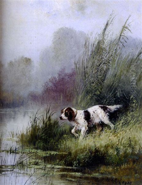 Setter A L'arret Oil Painting by Charles Andre Reyne