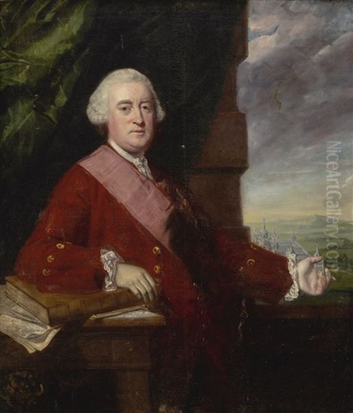 Portrait Of Sir James Gray (circa 1708-1714), 2nd Baronet, Three-quarter Length Oil Painting by Joshua Reynolds