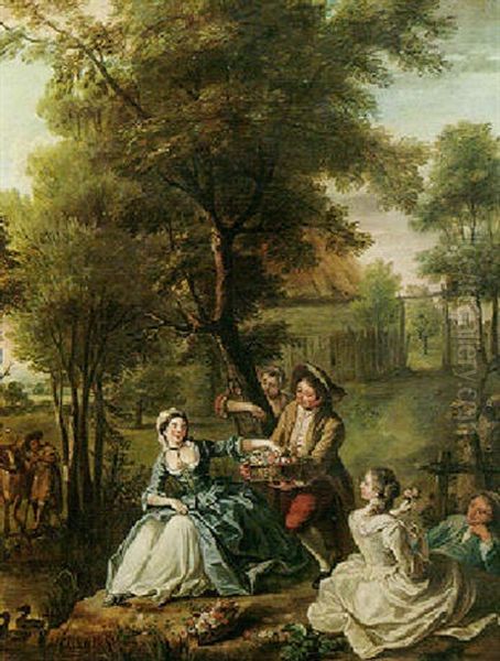 Fete Champetre Oil Painting by Petrus Johannes van Reysschoot