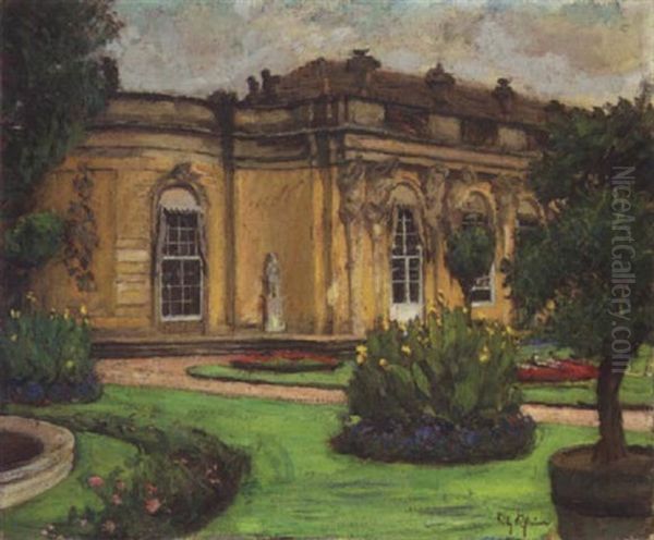 Schloss Am Sanssouci In Potsdam Oil Painting by Fritz Rhein